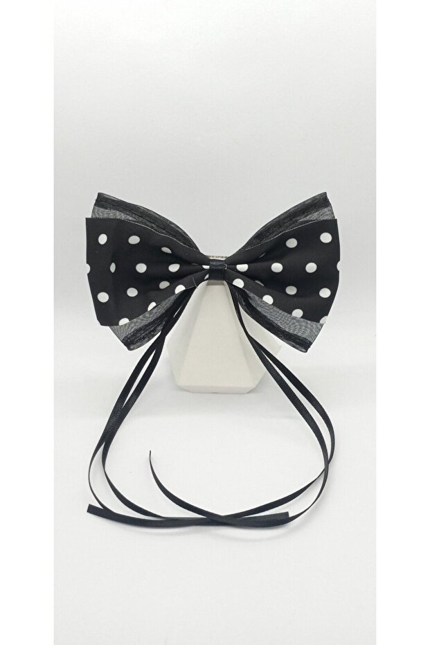 Black Color Polka Dot Bow Collar Buckle