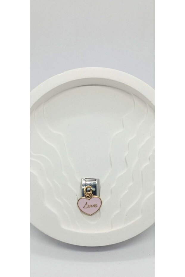 Pink Color Love Written Hanging Nomination Charm