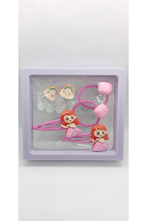 Pink Color Earring Buckle Set