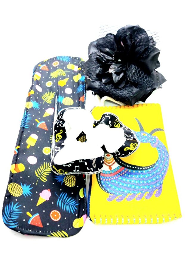 Colorful Patterned Crown Buckle Bandana Set