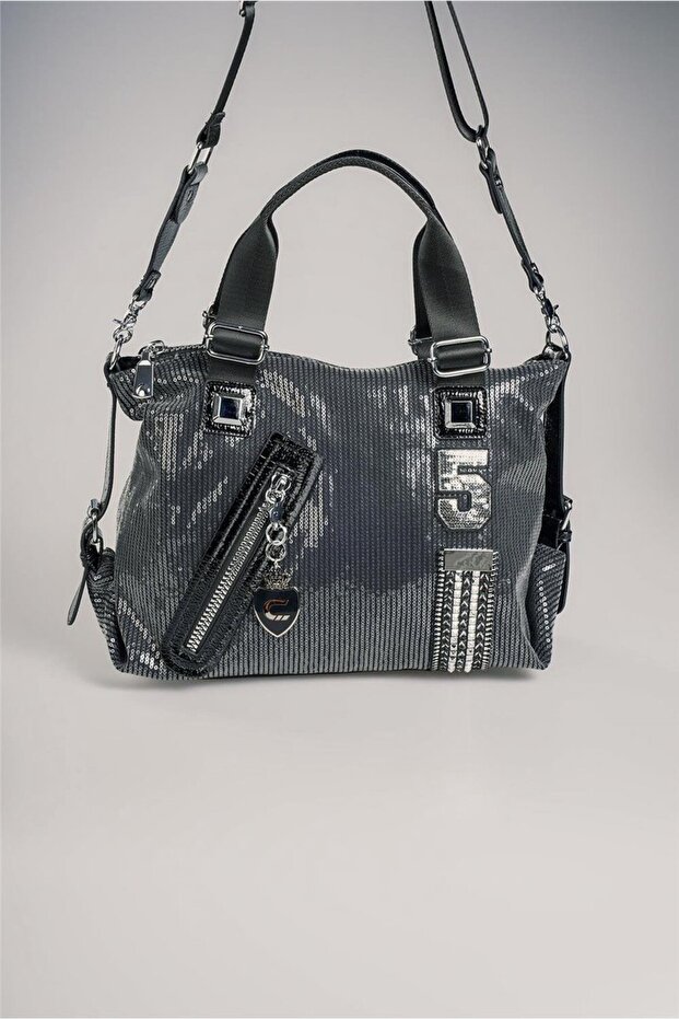 Ccs 17700 Luxury Flashy Black Color Handbag