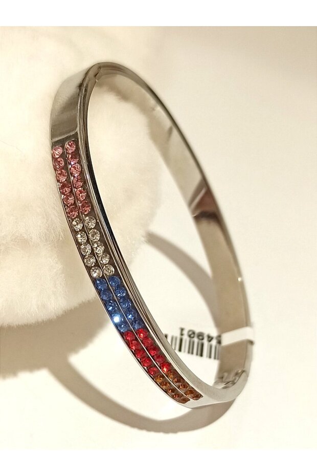 Silver Color Luxurious Figured Ornate Bracelet