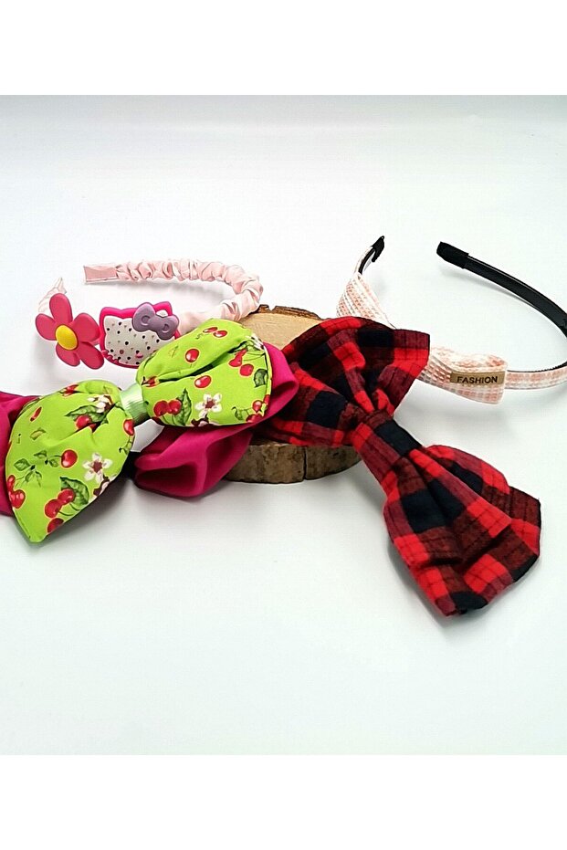 Colorful Patterned Crown Hair Clip Bandana Set