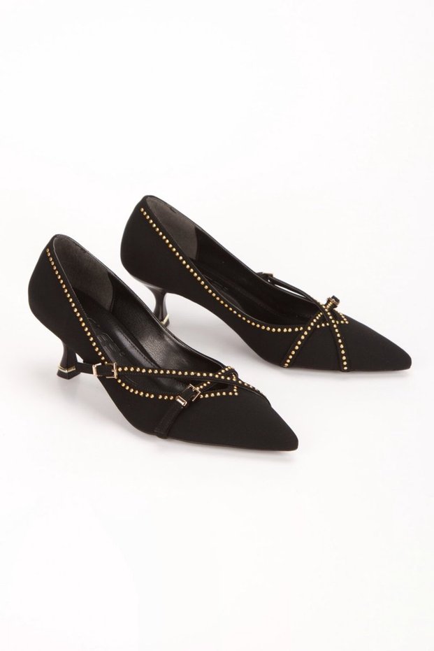 Vollex Staple Detailed Women's Stylish Heeled Shoes