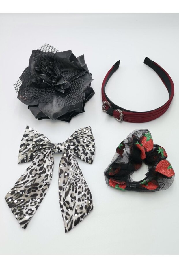 Colorful Patterned Crown Buckle Bandana Set