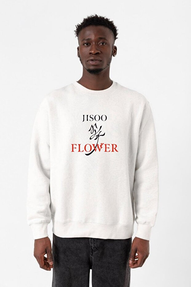 سترة رياضية للرجال من Jisoo Flower باللون الأبيض مكونة من قطعتين