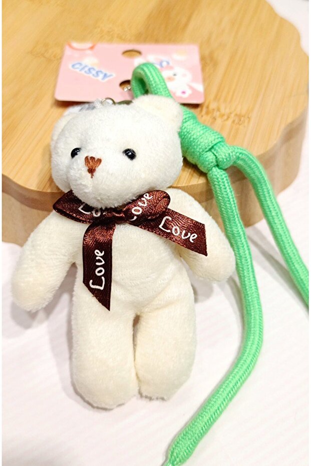 Showy Keychain with Plush Teddy Bear