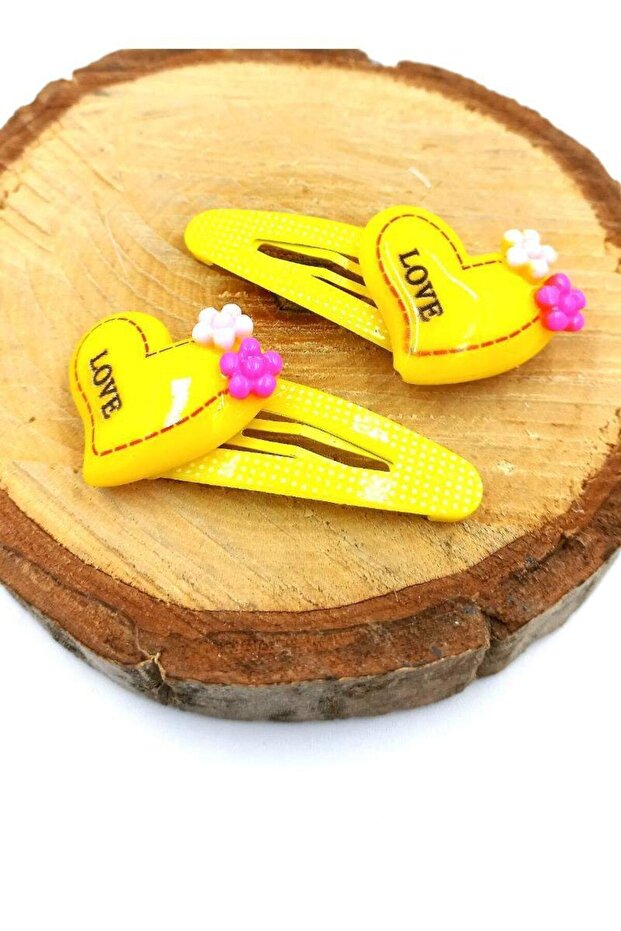 Yellow Color Heart Figured Snap Children's Buckle