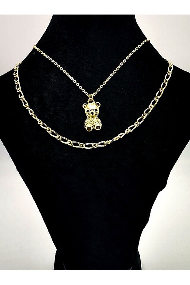 Gold Color Chain Figured Anti-Tarnish Special Design Necklace