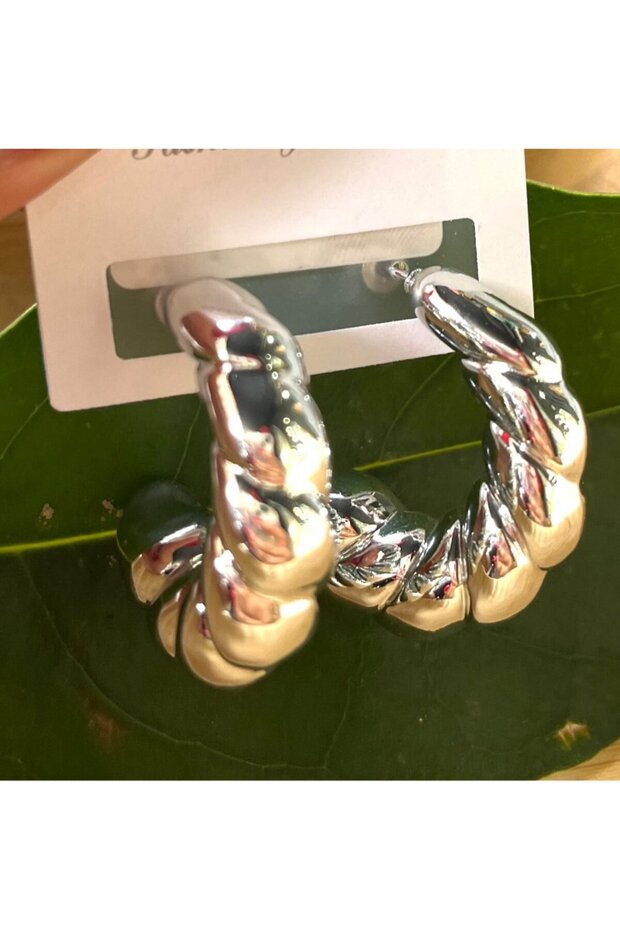 Silver Color Luxury Flashy Hoop Earrings