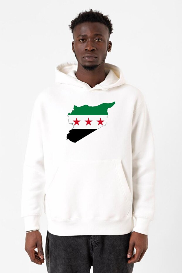 Syria New Flag White Men's 3Ip Hooded Sweatshirt