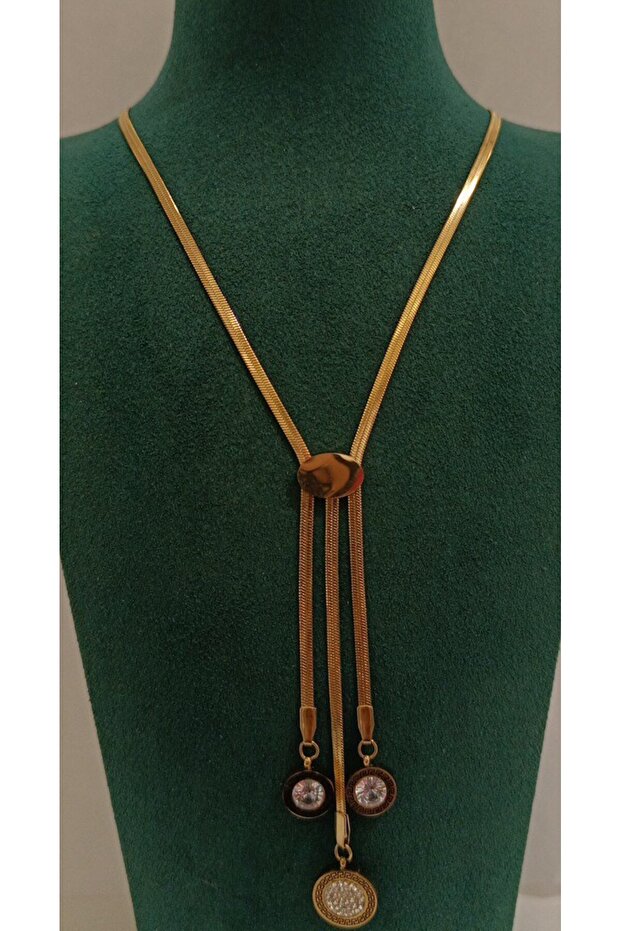Gold Color Luxury Figured Showy Pendant Necklace