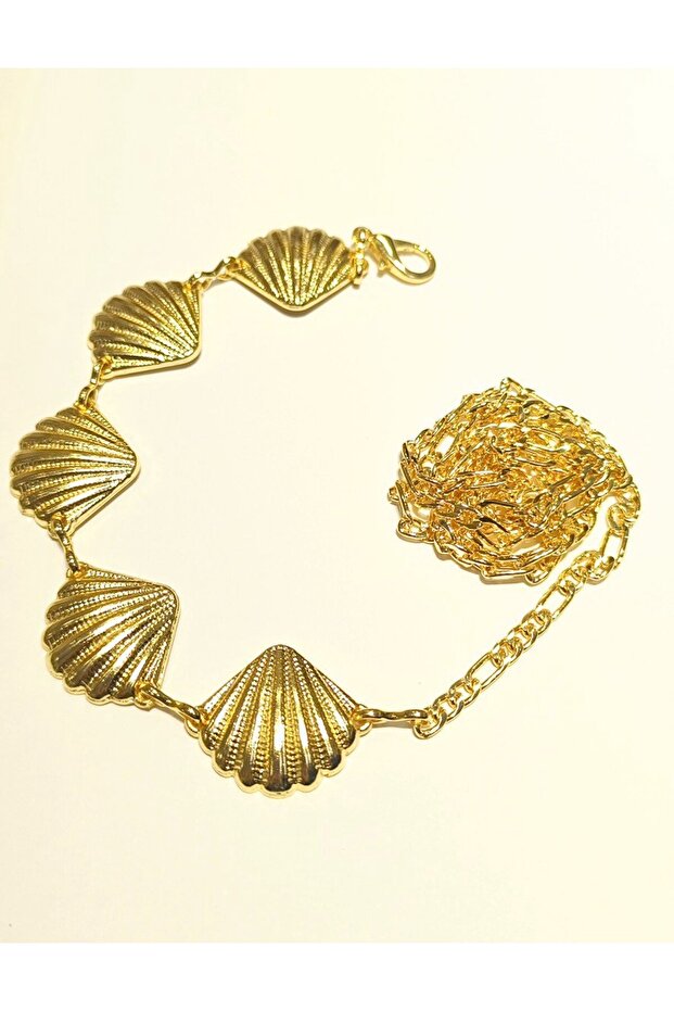 Yellow Color Gold Look Figured Waist Chain