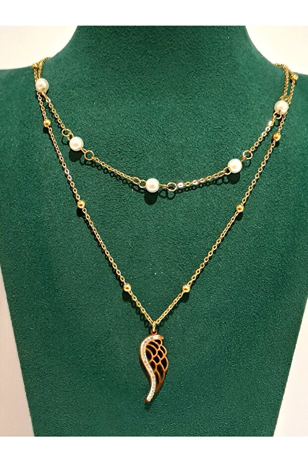 Gold Color Luxury Figured Showy Necklace