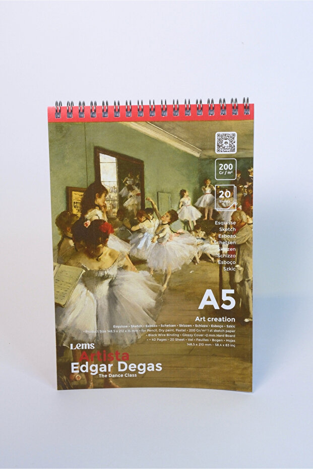 Edgar Degas - كتاب رسم فئة الرقص مقاس A5 مقاس 200 جرام/م2