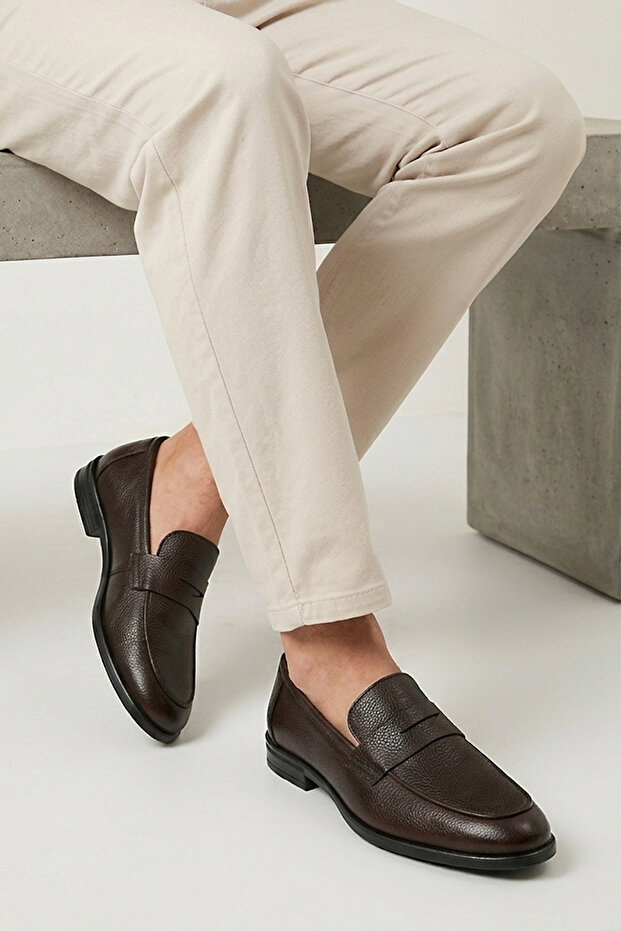 , Men's Genuine Leather Shoes 161986Z4075 Brown