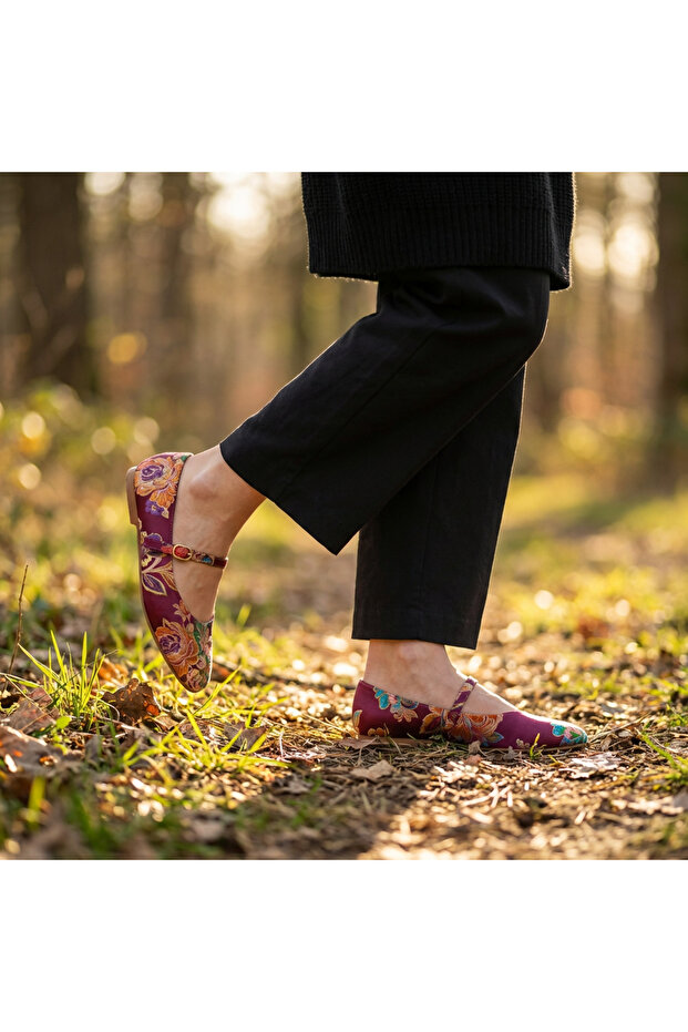 Valley Ethnic Pattern Ballet Flats - 2