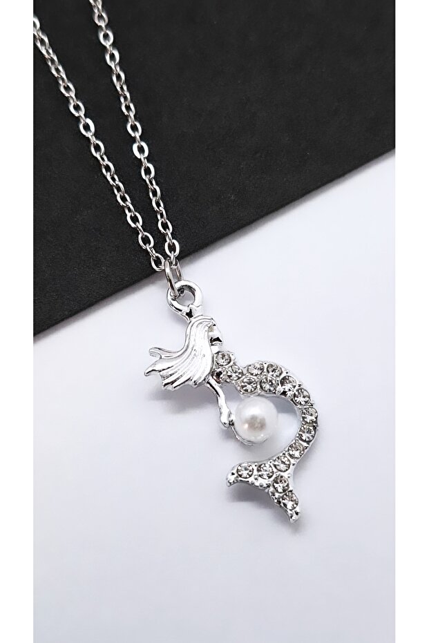 Steel Necklace with Mermaid Figure