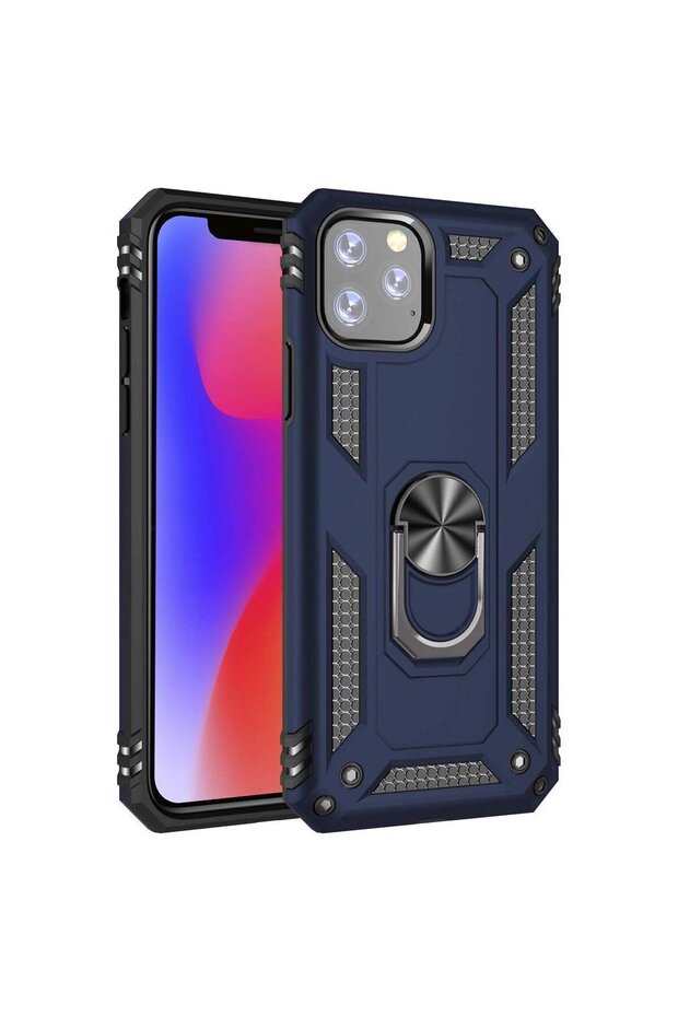 Apple iPhone 11 Pro Tank Case with Ring Navy Blue