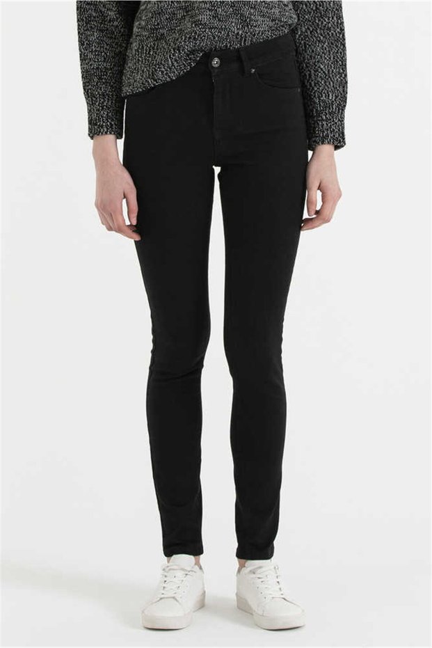 Jamy Women's Skinny Highrise Fit Jean Pants Stay Black