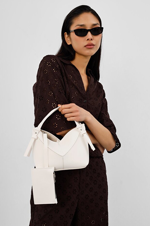 Rada Asymmetrical Charm Handbag and Crossbody Bag Vanilla