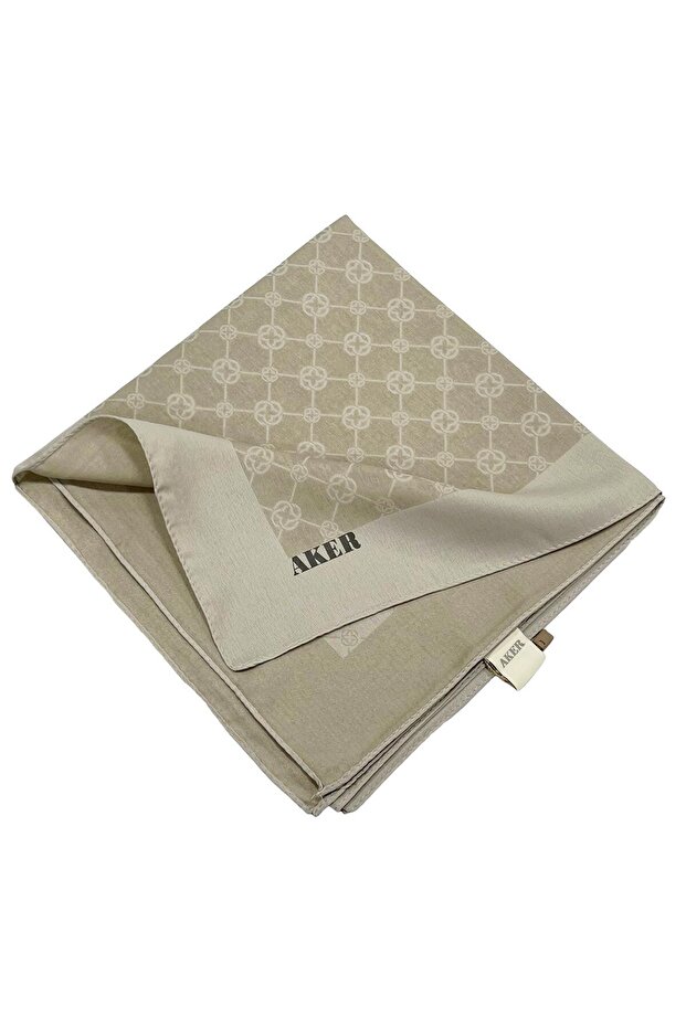 Elegance Monogram Patterned Scarf - Light Stone 933 - 1