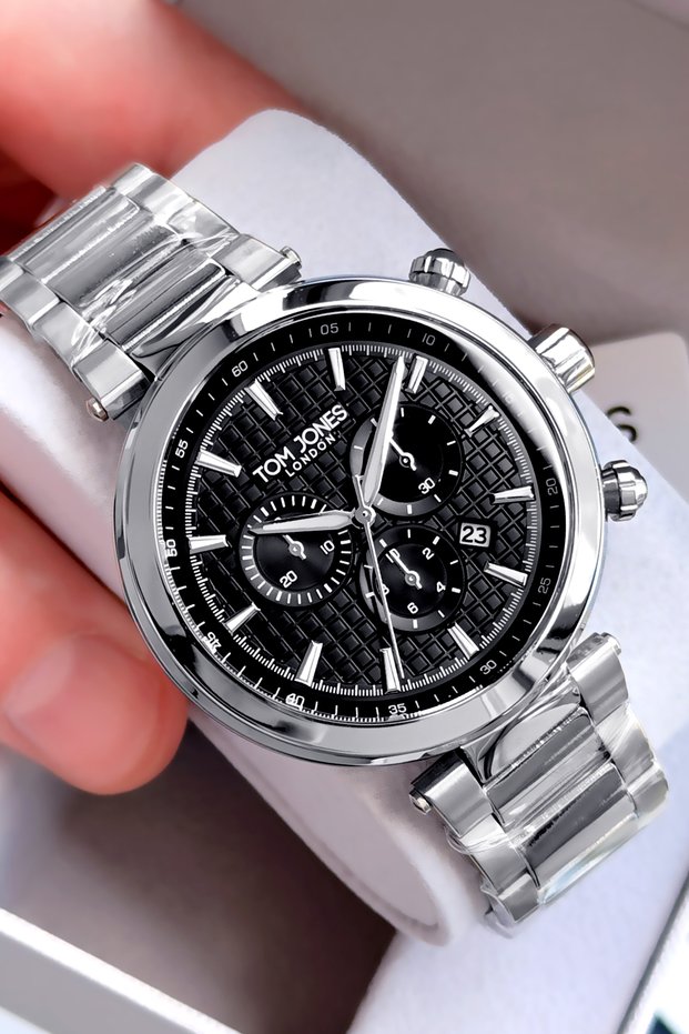 New Model Men's Wristwatch Waterproof Silver Color Steel Band Gtje2103C4