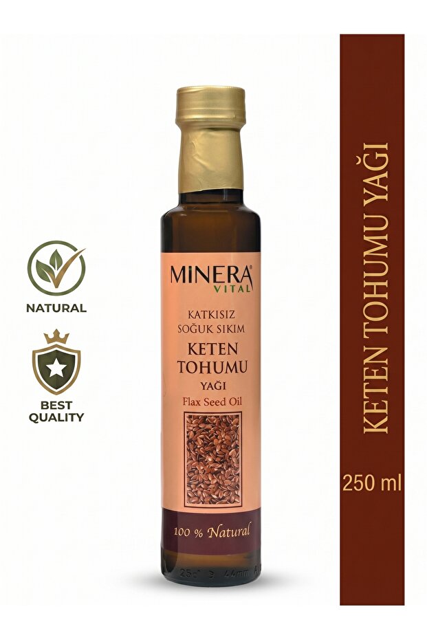 Flaxseed Oil 250 ml (Flaxseed Oil) 100% Pure Cold Pressed Glass Bottle