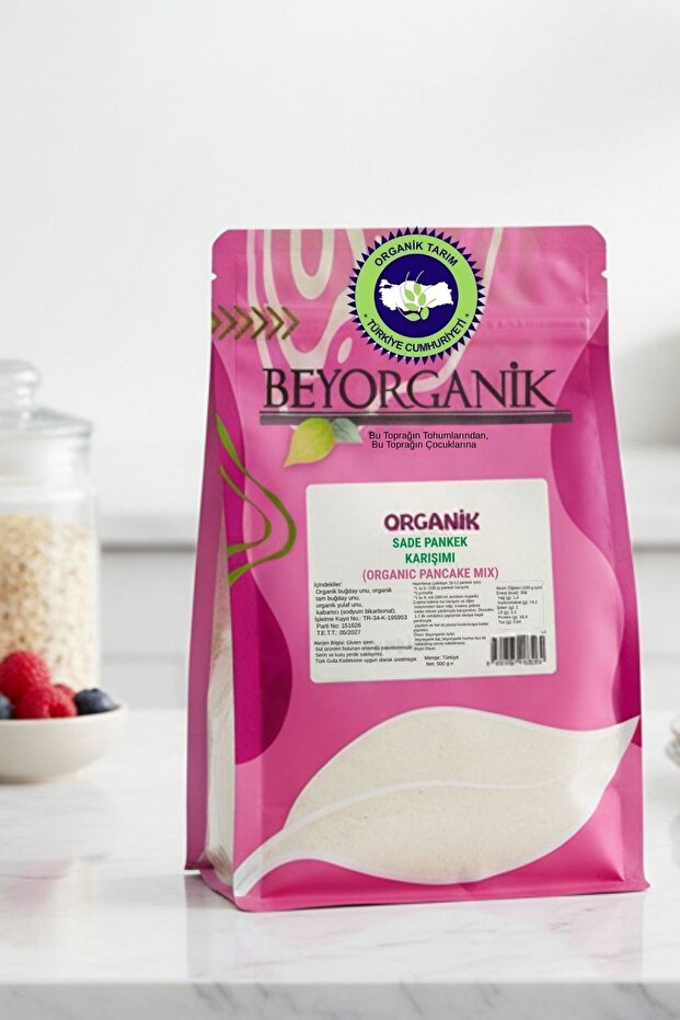 BEYORGANİK Organik Pankek Karışımı 500gr (PESTİSİT VE AFLATOKSİN ANALİZLİ)