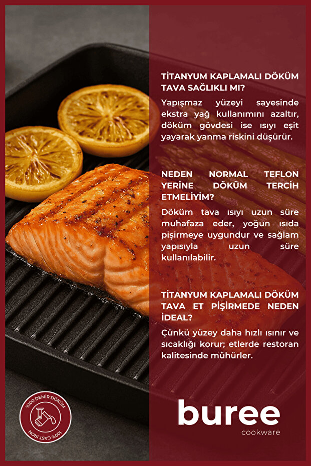 Buree Rectangular Titanium Coated Grill Casting Pan - 26 X 32 cm - 3