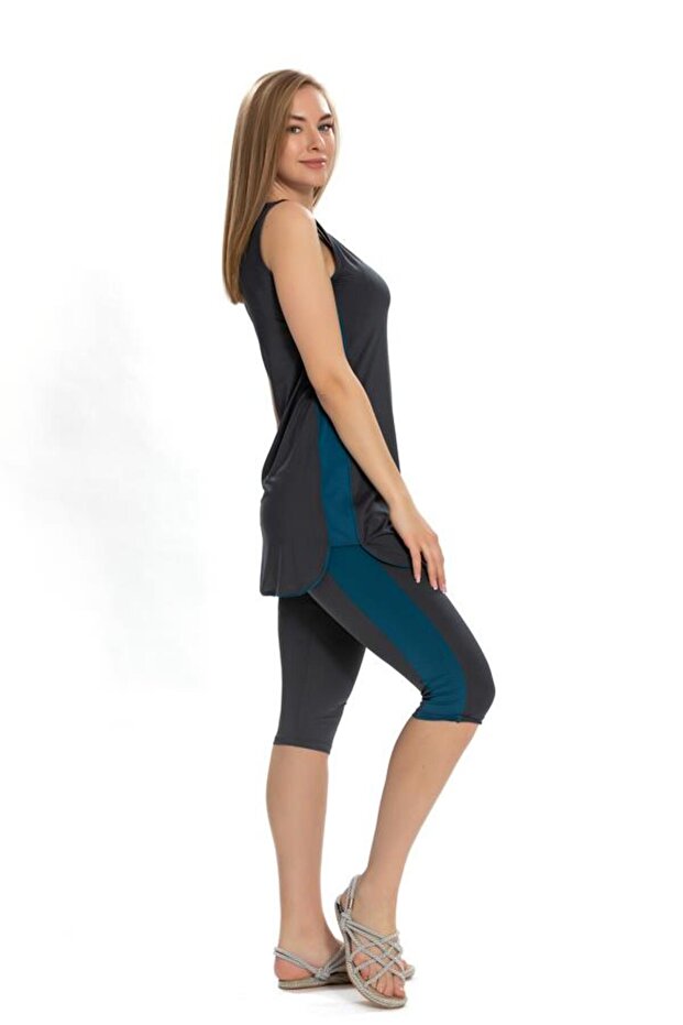 Sleeveless Tights Swimsuit Hijab Anthracite Sports Design