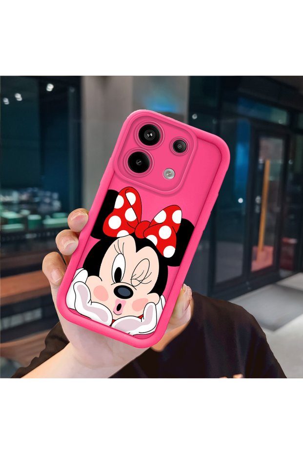 Xiaomi Redmi Note 13 Pro 5g Compatible Pink Red Silicone Case Shockproof Camera Protection