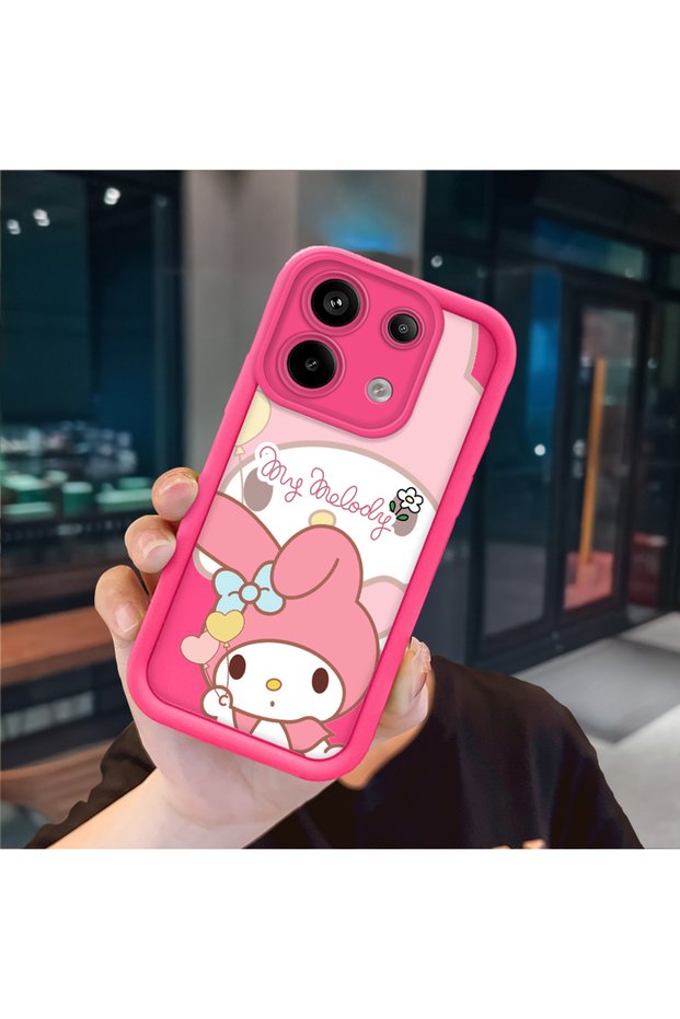 Xiaomi Redmi Note 13 Pro 5g Compatible Pink Red Silicone Case Shockproof Camera Protection