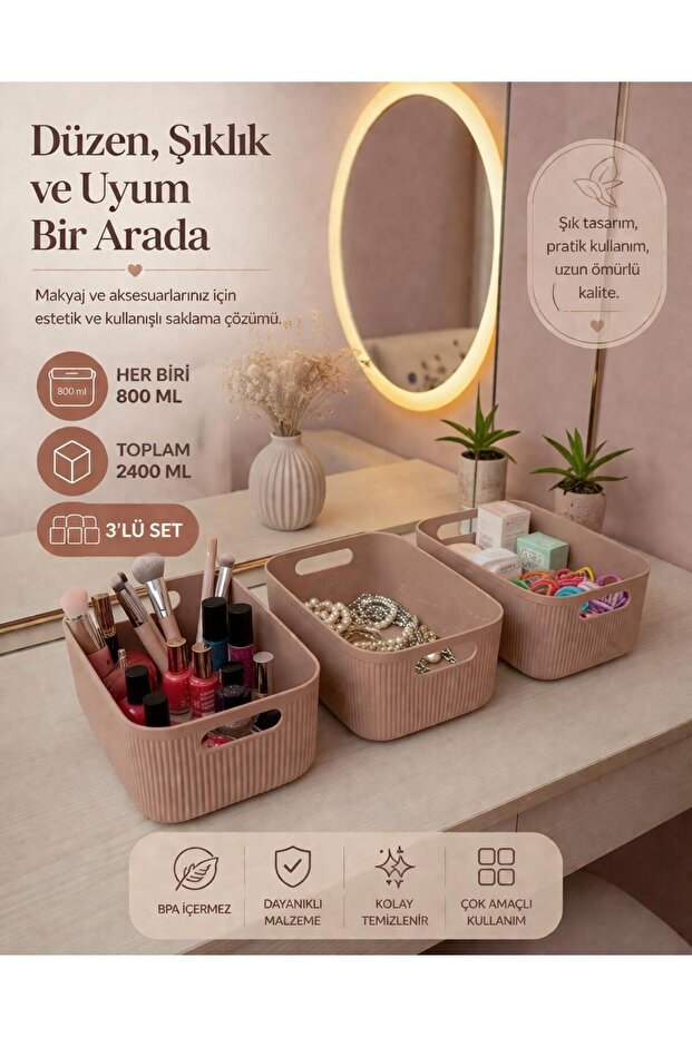 Linea Smart Box Pink Set of 3 2400 ml