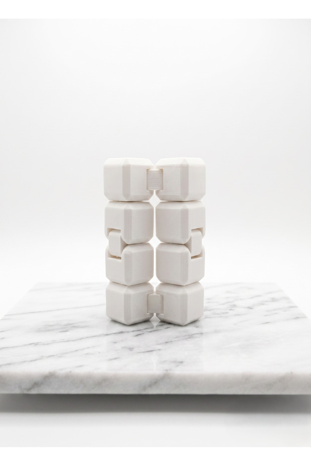 Infinity Cube Endless Stress Cube - Endless Loop Toy - White - 3