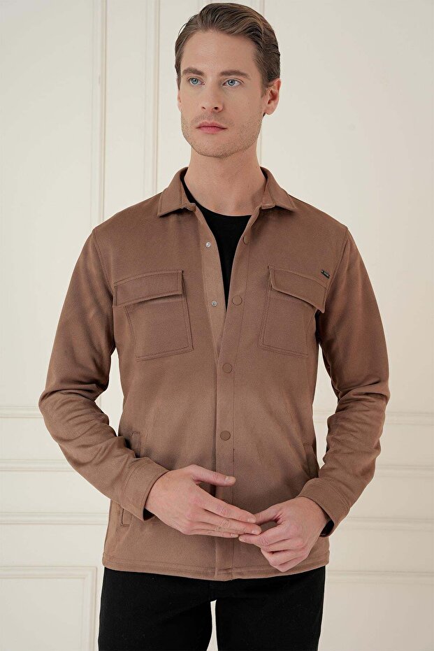 قميص رجالي G 1578 Slim Fit Camel Classic