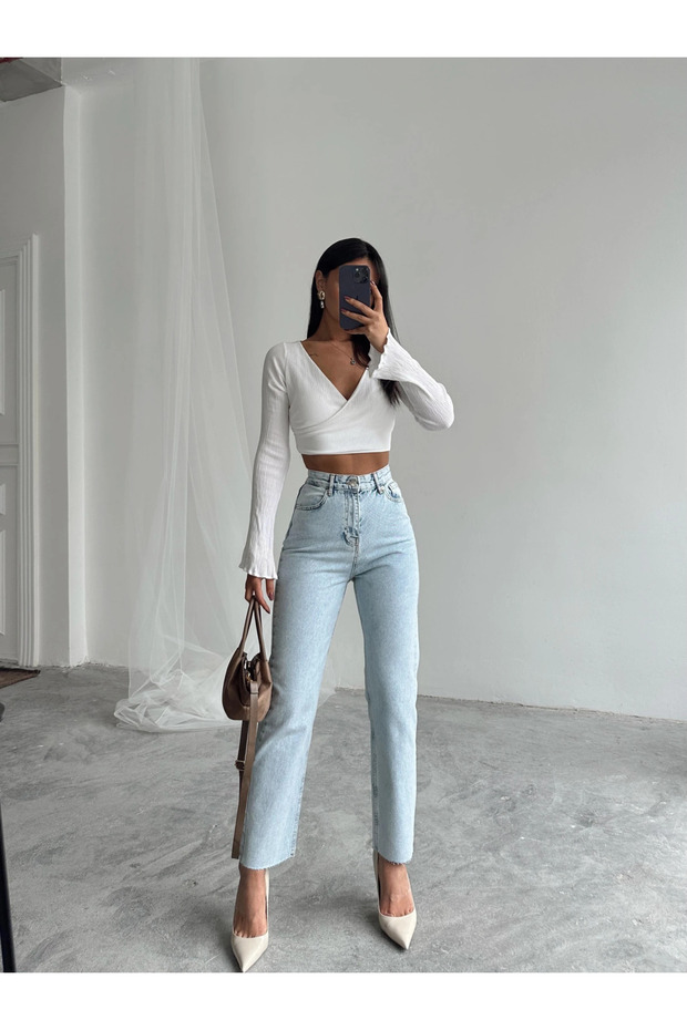 Massimo Mom Fit Jeans - Ice Blue