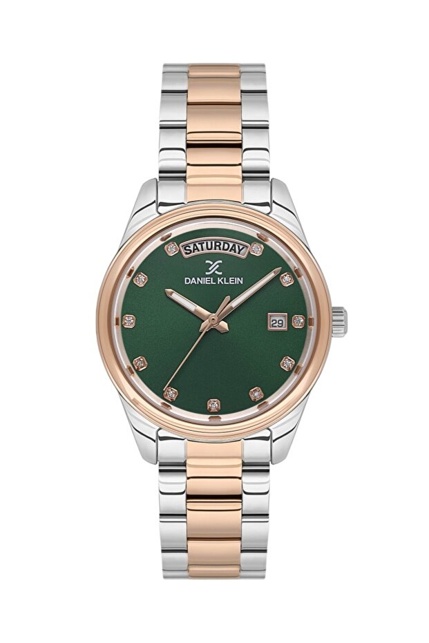Dk.1.13718-5 Women's Watch with Calendar and Day Display, Waterproof, Metallic-Rose Color