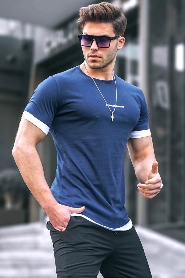 Basic Navy Blue Men's T-Shirt 4459