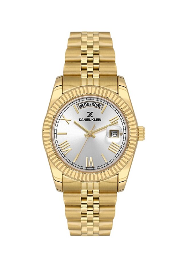 Dk.3.10038-2 3 Atm Water Resistant Gold Color Women's Wristwatch with Day Display Calendar