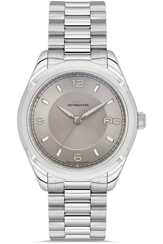 Zeitmeister Rms.1.Ag2114.11 Steel Case with Calendar Steel Strap 5 Atm Water Resistant Metallic Color E