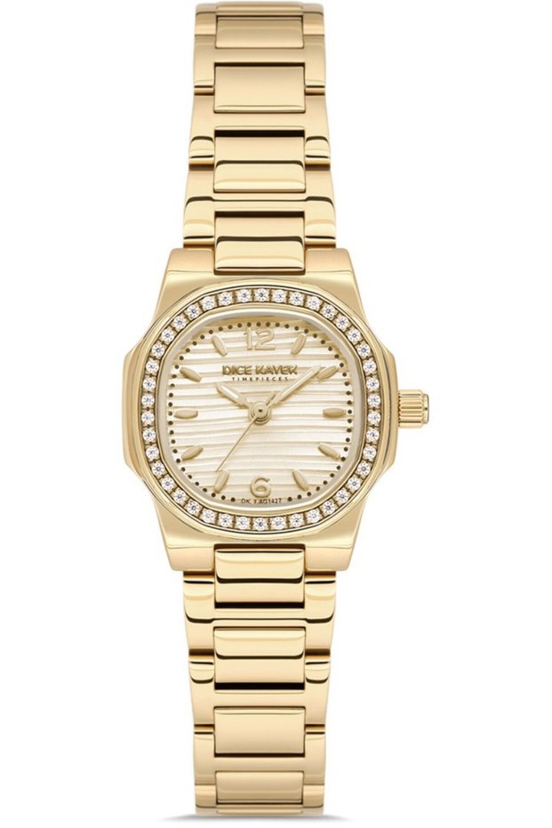 Dk.1.Ag1427.25 Minimal Stone Design 5 Atm Water Resistant Gold Color Women's Wristwatch
