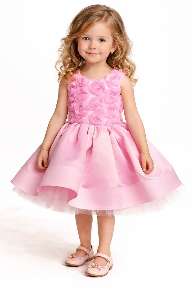 Sleeveless Floral Puffy Tutu Girls Special Occasion / Party Dress 1516