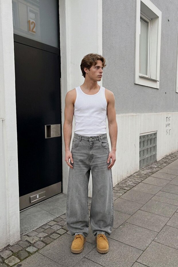 Super Baggy Fit Jean Ice Gray