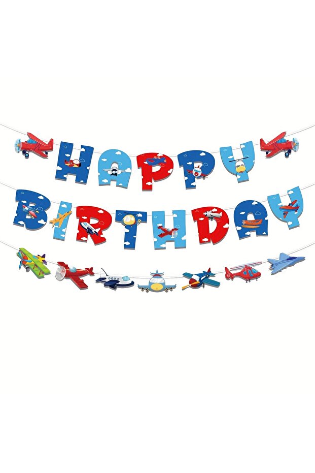 Airplane Themed Banner Birthday Decoration