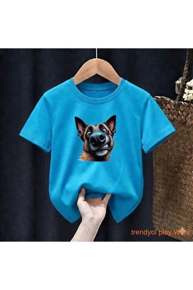 Confused Cute Dog Printed 100% Kids' Unisex T-Shirt 5 6 -7 8-9 10 -11 12 Years Old