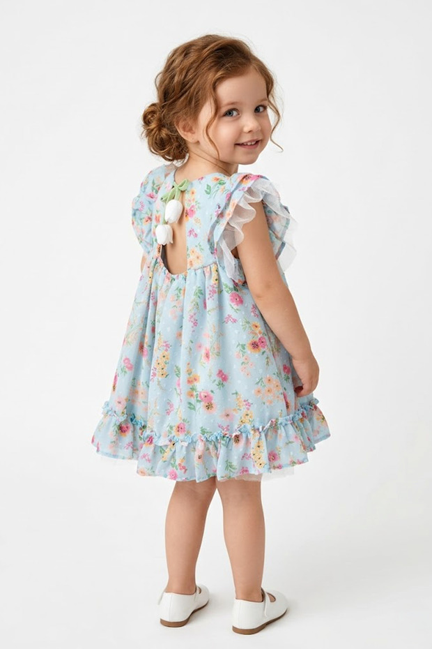 Baby Girl Girl Child Birthday Party Wedding Dress Balloon Collar Winged Tulle Tutu Tutu Lined