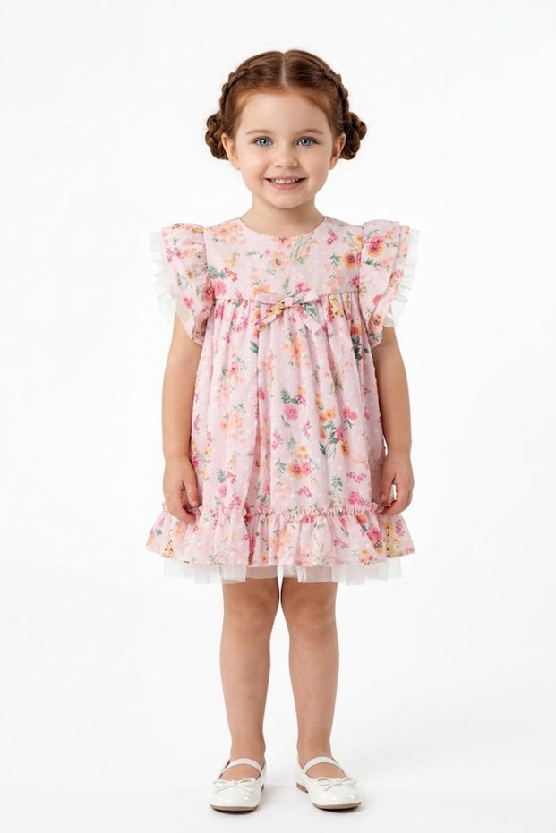 Baby Girl Girl Child Birthday Party Wedding Dress Balloon Collar Winged Tulle Tutu Tutu Lined