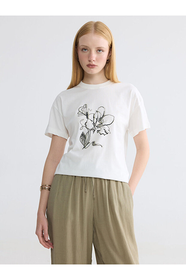 Original Floral Printed 100% Cotton Women's T-Shirt