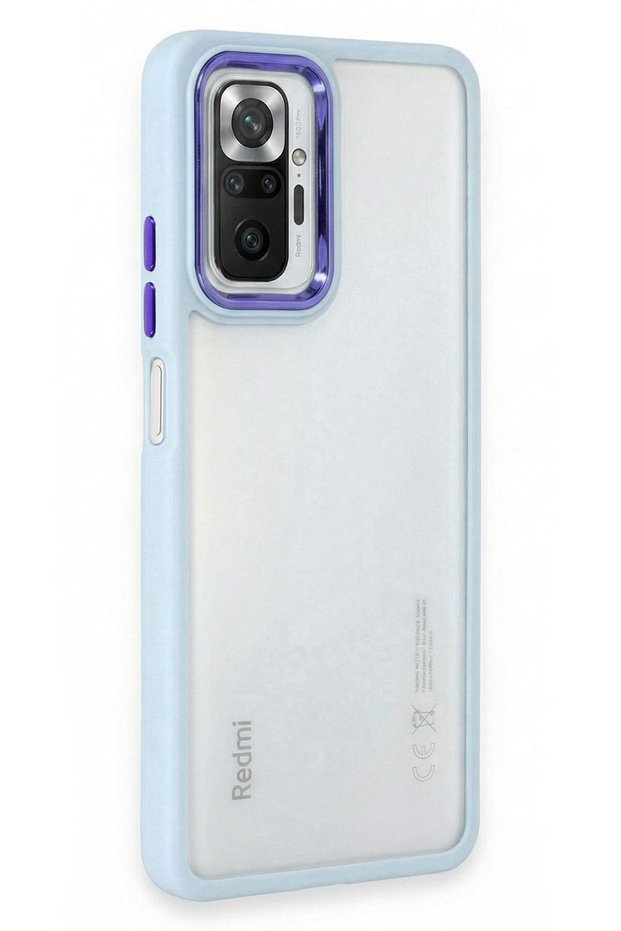 Redmi Note 10 / 10S Case Transparent Hard Silicone Cover with Colored Edges and Camera Detail